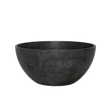 Artstone - 2 stuks Bloempot Bowl Fiona zwart 25 x 12 cm