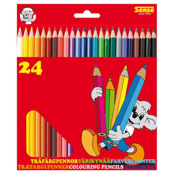 24x Teken/kleurpotloden in verschillende kleuren - Tekenpotloden