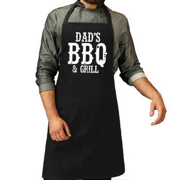 Vaderdag cadeau schort zwart dads bbq en grill voor heren - Feestschorten