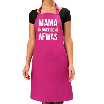 Cadeau schort roze mama doet de afwas voor dames - Feestschorten