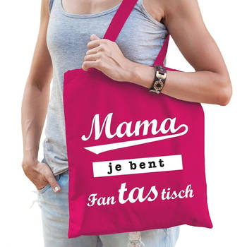 Mama je bent fantastisch cadeau tas roze katoen - Feest Boodschappentassen
