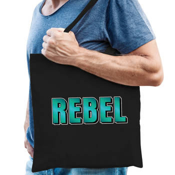 Rebel kado tas zwart voor heren - Feest Boodschappentassen