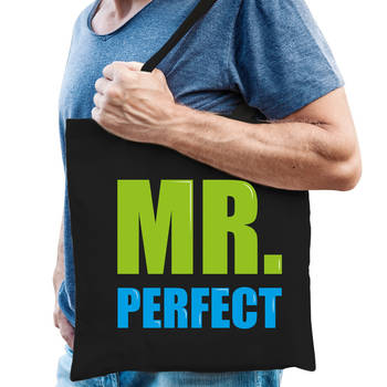 Mr. perfect cadeau tas zwart voor heren - Feest Boodschappentassen