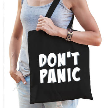 Dont panic / geen paniek cadeau tas zwart voor dames - Feest Boodschappentassen