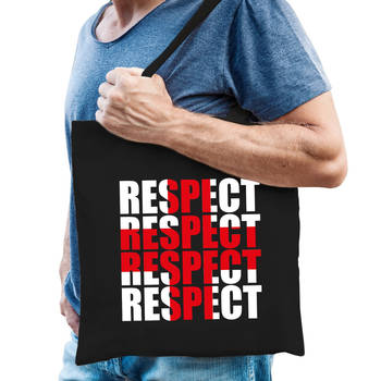Respect voor hulpverleners tas zwart voor heren - Feest Boodschappentassen