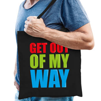 Get out of my way cadeau tas zwart voor heren - Feest Boodschappentassen