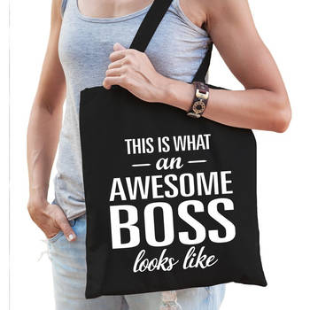 Awesome boss cadeau tas zwart katoen - Feest Boodschappentassen