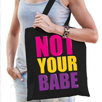 Not your babe cadeau tas zwart voor dames - Feest Boodschappentassen
