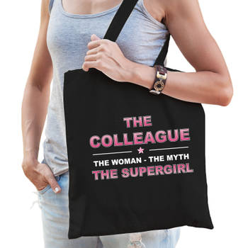 The Colleague the supergirl kado tasje voor verjaardag zwart voor dames - Feest Boodschappentassen