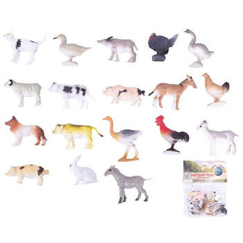 12x Plastic boerderij diertjes speelfiguren - Speelfigurenset