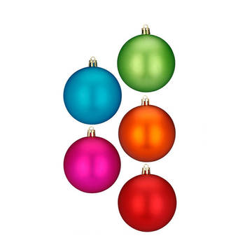 Inge Christmas Kleine kerstballen van kunststof - 26x - gekleurd- 4 cm - Kerstbal