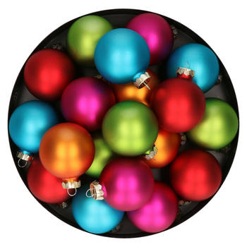 Kerstballen van kunststof - 13x - gekleurd- 6 cm -milieubewust verpakt - Kerstbal