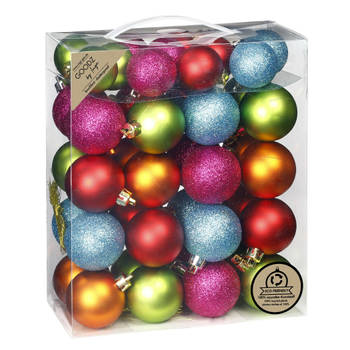 Inge Christmas kerstballen - 44x st- gekleurd - kunststof - mix - Kerstbal