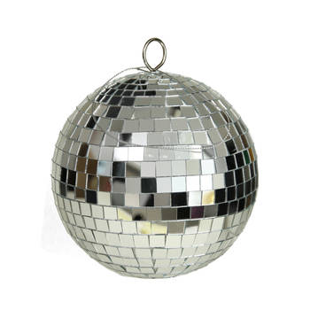 Othmar Decorations disco kerstballen - zilver - 15 cm - kunststof - Kerstbal