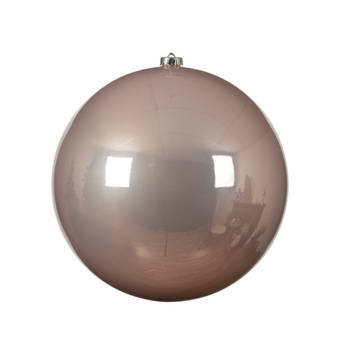 Decoris kerstbal - groot formaat - D25 cm - lichtroze - plastic - Kerstbal