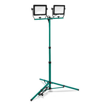 VONROC Led werklamp 2x 50W – 9500 lumen – In hoogte verstelbaar statief - Draai- en kantelbaar