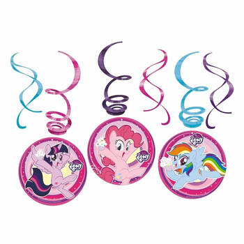 18x stuks Feest My Little Pony rotorspiralen 50 cm hang decoraties - Hangdecoratie