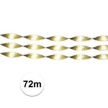 Gouden crepe slingers 72 meter - Feestslingers