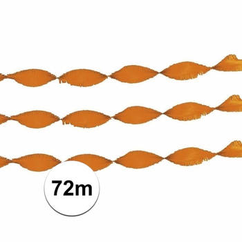 3x Oranje lange crepe slingers - Feestslingers