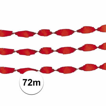 3x Crepe papier slinger rood 24 meter - Feestslingers