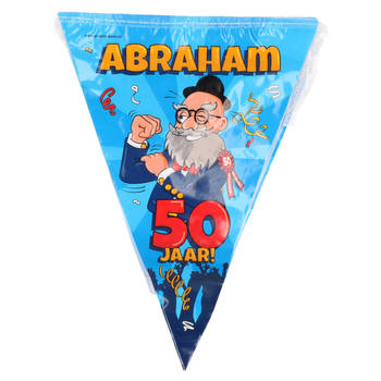 Vlaggenlijn 50 jaar Abraham versiering/decoratie 10 meter - Vlaggenlijnen