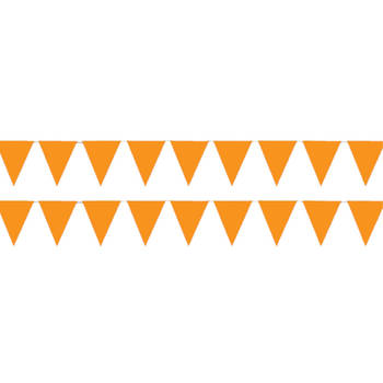 2x stuks sterke oranje vlaggenlijnen 3.5 meter voor binnen en buiten - Feestslingers