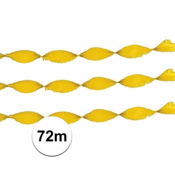 3x Crepe papier slinger geel 24 meter - Feestslingers