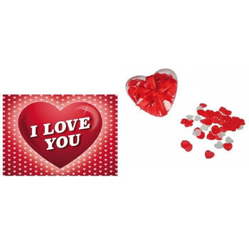 Valentijnskaart met hartvormige confetti voor in bad - Confetti