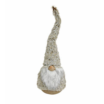 Pluche gnome/dwerg decoratie pop/knuffel grijs 45 x 14 cm - Kerstman pop