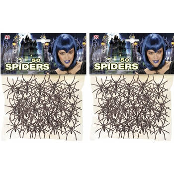 100x Horror decoratie spinnen - Feestdecoratievoorwerp