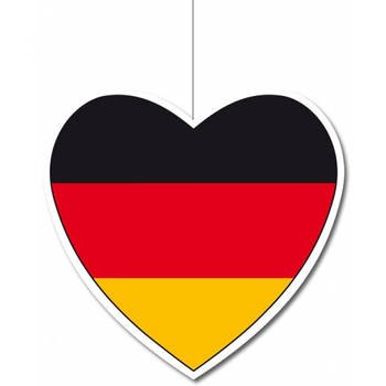 3x Duitsland hangdecoratie harten 14 cm - Feestdecoratievoorwerp
