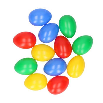 60x Gekleurde plastic paaseieren - Feestdecoratievoorwerp