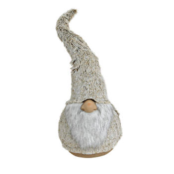 Pluche gnome/dwerg decoratie pop/knuffel grijs 67 cm - Kerstman pop