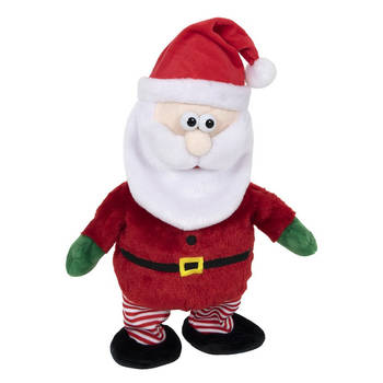 Kerstman knuffel pop-figuur - 30 cm - met beweging en muziek - Kerstman pop