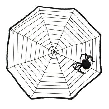 Horror spinnenweb met spin 40 cm - Feestdecoratievoorwerp