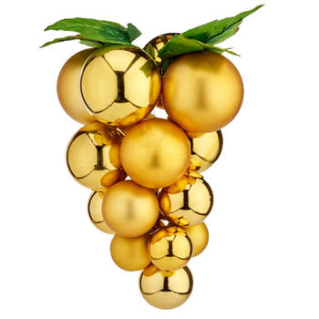 Krist+ decoratie druiventros - goud - kunststof - 25 cm - Feestdecoratievoorwerp