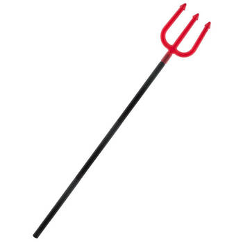 Funny Fashion Duivel Trident vork - 113 cm - rood - plastic - verkleed accessoires - Feestdecoratievoorwerp