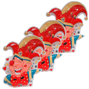 3x Prins Carnaval wand decoratie - Feestdecoratievoorwerp