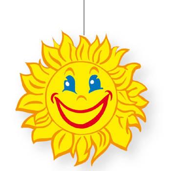 Zomer/lente feest thema zon versiering 28 cm van karton - Feestdecoratievoorwerp