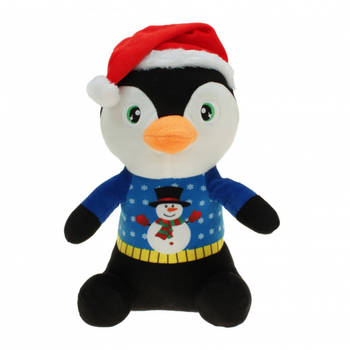 Pinguins knuffels 30 cm kerstknuffels speelgoed - Kerstman pop