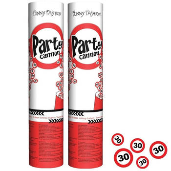 2x stuks party poppers confetti kanon shooters 30 jaar - Confetti