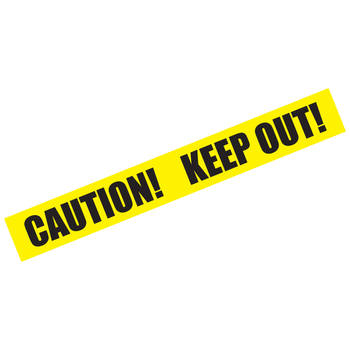 Markeerlint/afzetlint - Caution! Keep out! - 6m - geel/zwart - kunststof - Markeerlinten