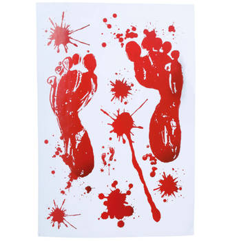 Fiestas Horror raamstickers bloedspetters - 25 x 35 cm - herbruikbaar - Halloween thema decoratie/versiering - Feeststic