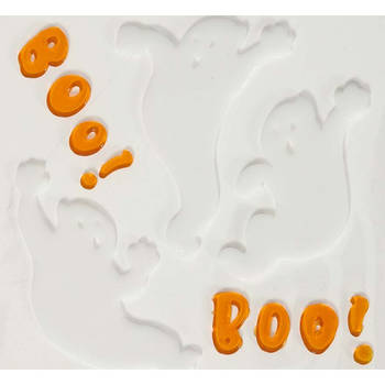 Horror gel raamstickers spookjes - 25 x 25 cm - wit/oranje - Halloween thema decoratie/versiering - Feeststickers