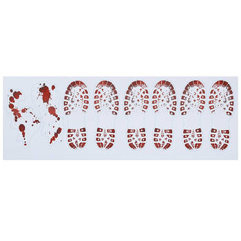 Horror vloersticker - bloederige voetstappen - 2x vellen - 25 x 70 cm - Feeststickers