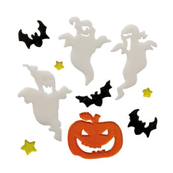 Horror raamstickers spoken/vleermuizen 20 x 25 cm - Halloween feest decoratie - Feeststickers