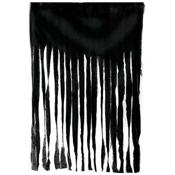 Horror/halloween deco wand/muur/plafond gordijn stof - zwart - 100 x 200 cm - griezel uitstraling - Feestdeurgordijnen