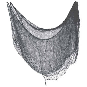 Horror/halloween deco wand/plafond gordijn stof - zwart - 76 x 228 cm - griezel uitstraling - Feestdeurgordijnen