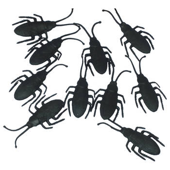 Fiestas nep kevers/kakkerlakken 7 cm - zwart - 10xA - Horror/griezel thema decoratie beestjes - Feestdecoratievoorwerp