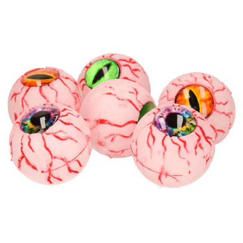 Horror oogballen - 6x - kunststof - 5 cm - Halloweendecoratie - Feestdecoratievoorwerp